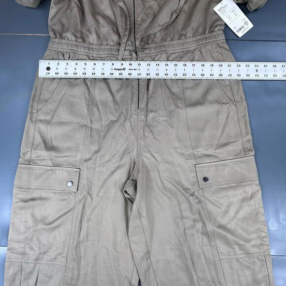 Athleta Jumpsuit Womens XL Light Olive Green Celestial Utility Long Sleeve NWT - Picture 6 of 12